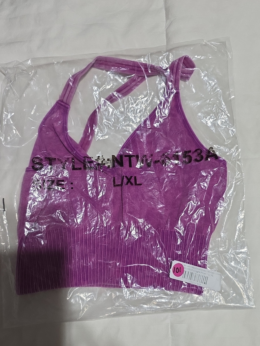 Zenana Outfitters Purple Ribbed Racerback Sports Bralette